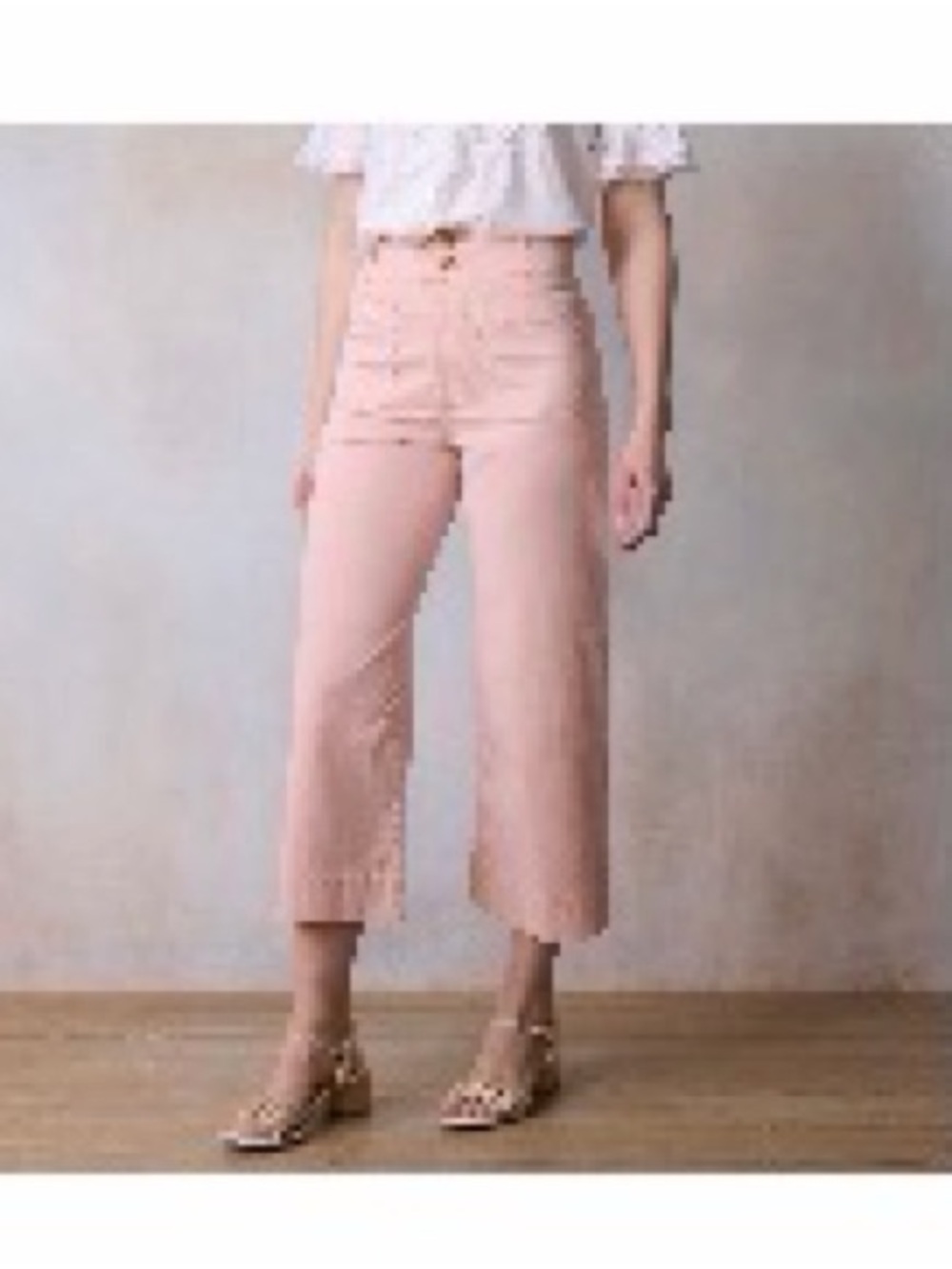 Lauren Conrad wildflower Pink Cropped Wide-Leg Pants. 10